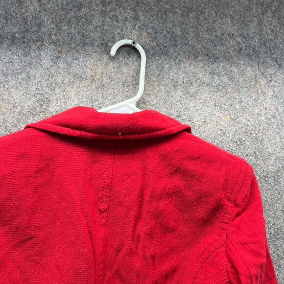 Lauren Ralph Lauren Jacket Women 6 Red Double Breasted Peacoat Blazer Gold - Picture 10 of 11